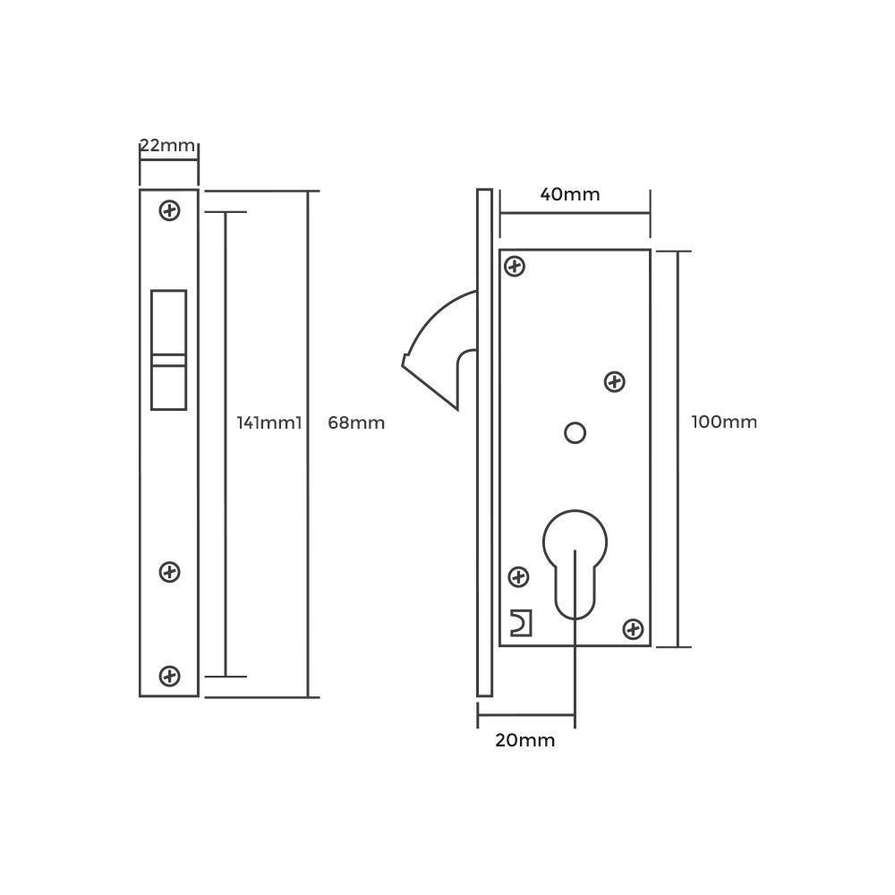 Cerradura pico loro 40mm acero inoxidable sus304
