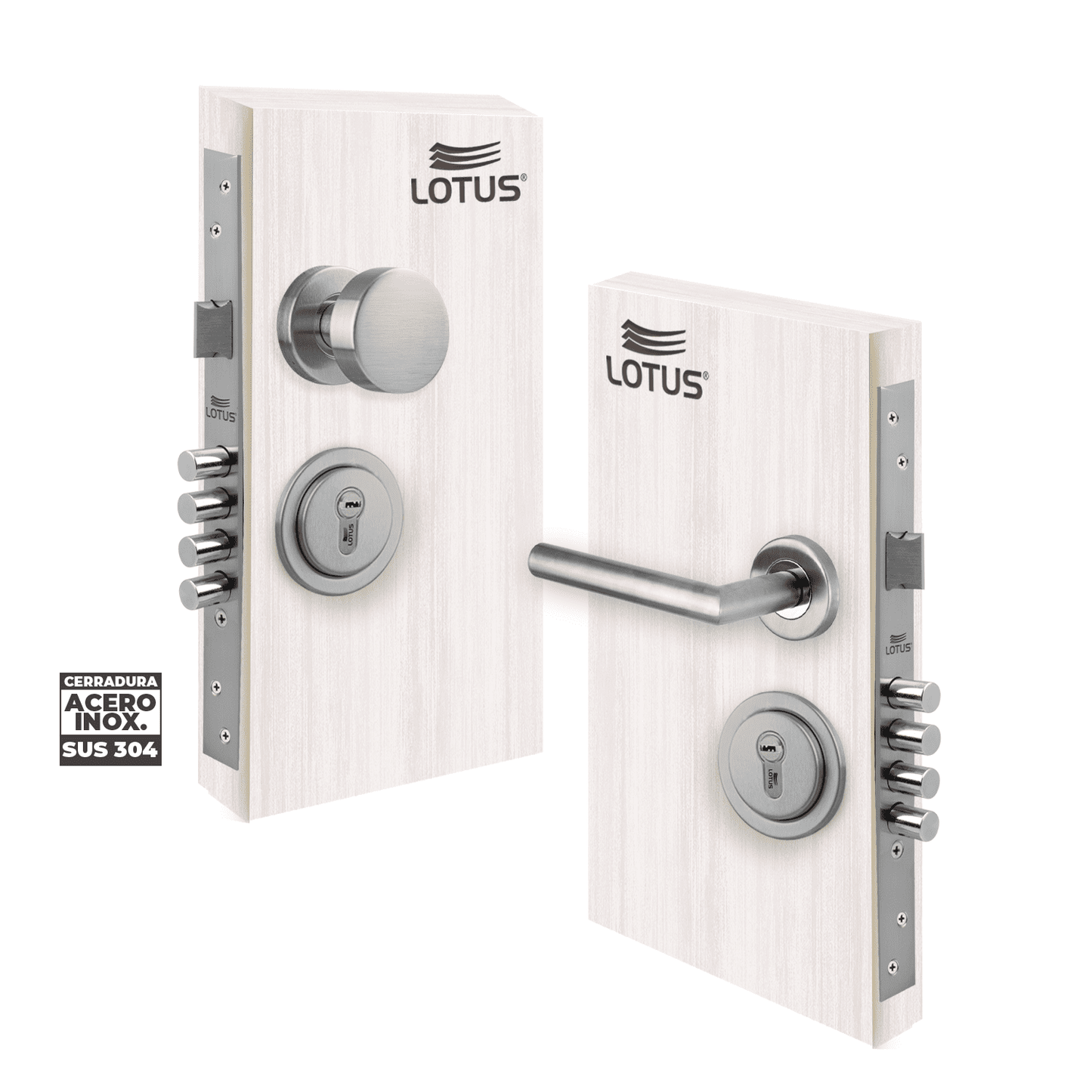 Kit cerradura 4 pines 2 golpes ss304 bocallave decorativo manija dubai