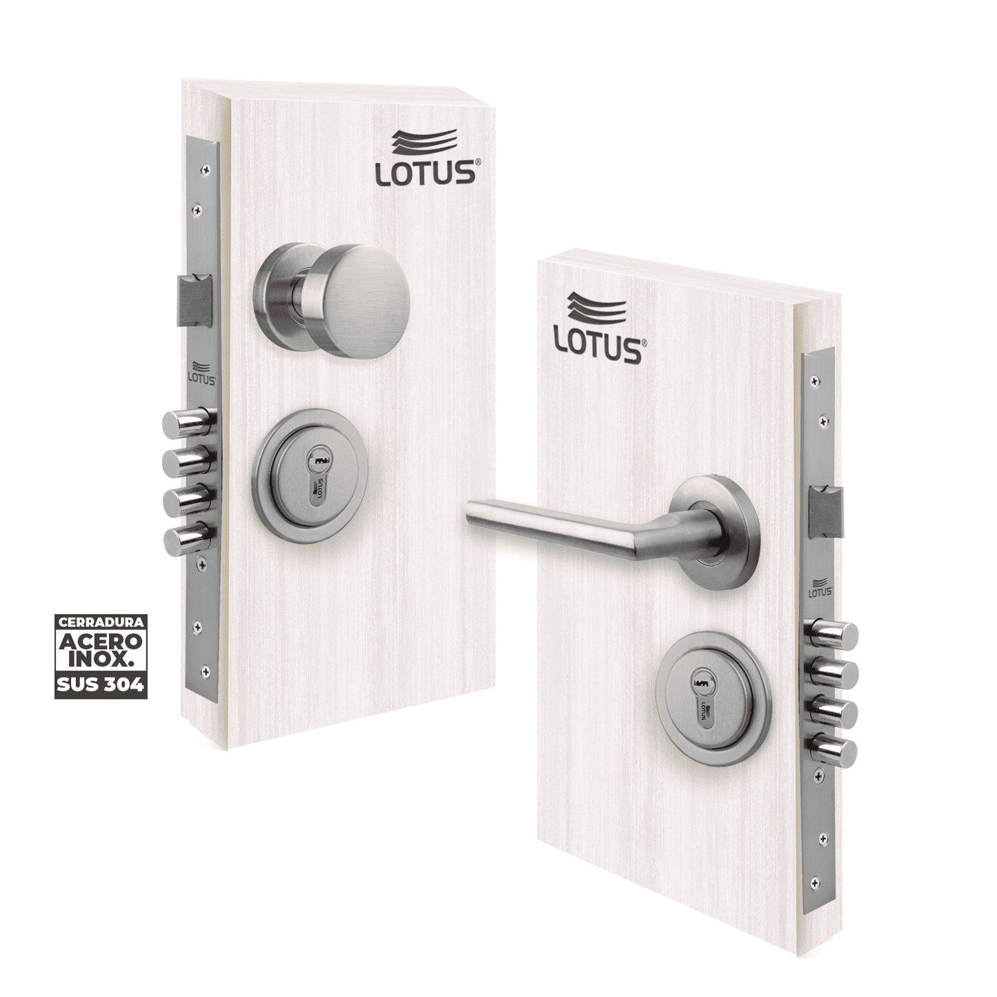 Kit cerradura 4 pines 2 golpes ss304 bocallave decorativo manija bruselas