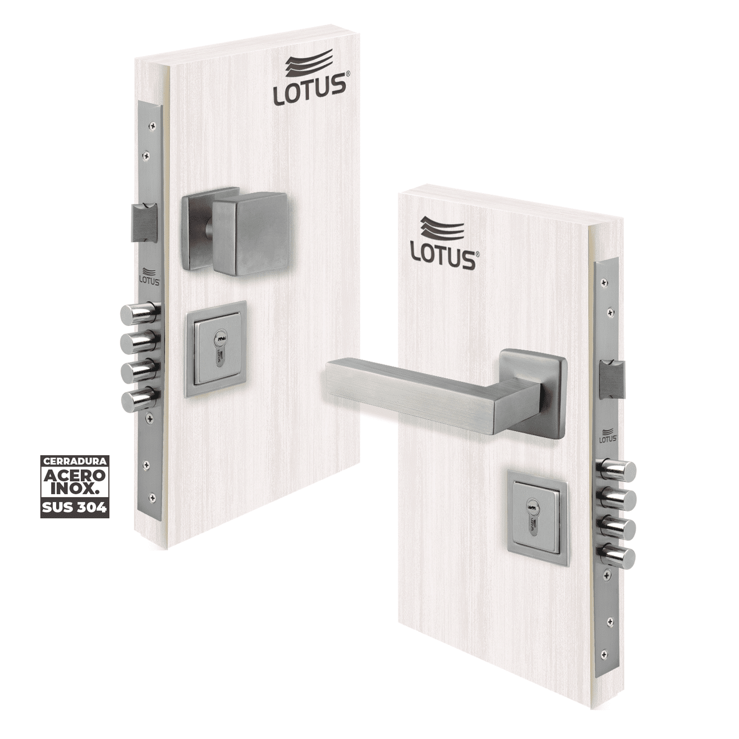 Kit cerradura 4 pines 2 golpes ss304 bocallave decorativo manija tivoli