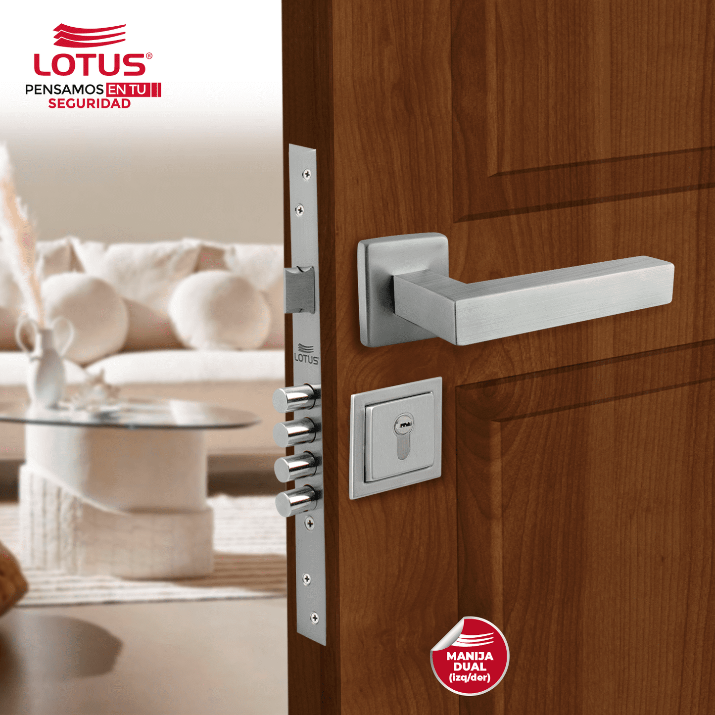 Kit cerradura 4 pines 2 golpes ss304 bocallave decorativo manija tivoli