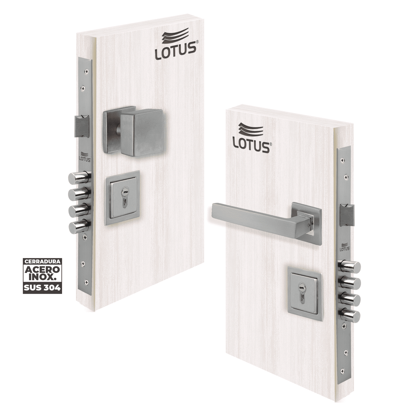 Kit cerradura 4 pines 2 golpes ss304 bocallave decorativo manija vanyo