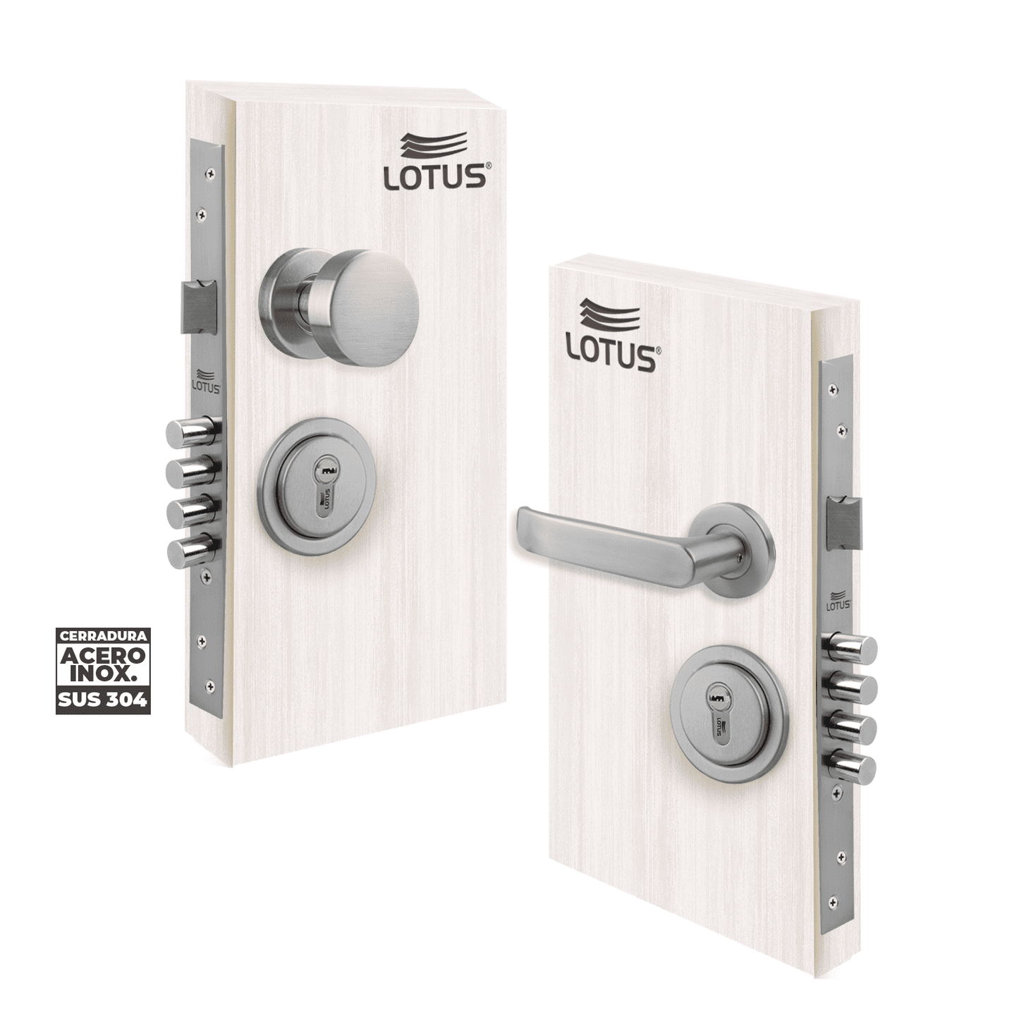 Kit cerradura 4 pines 2 golpes ss304 bocallave decorativo manija alisa
