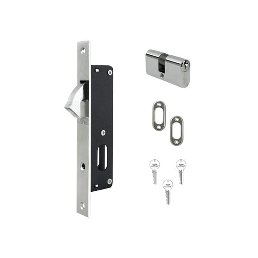 Cerradura pico loro con cilindro oval