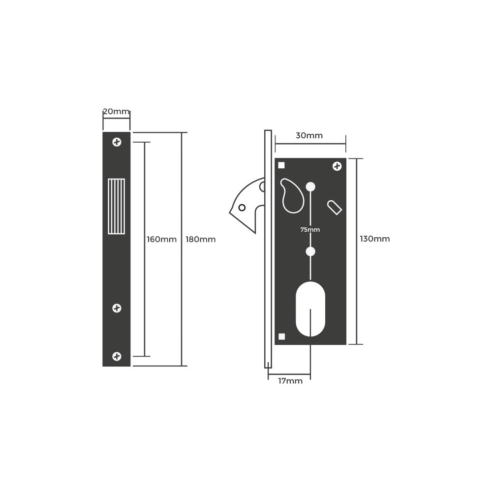 Cerradura pico loro con cilindro oval