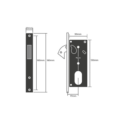Cerradura pico loro con cilindro oval