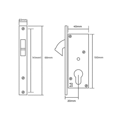 Cerradura pico loro 40mm acero inoxidable sus304