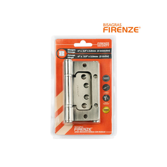 Bisagra firenze mod. Omega 4"x3.5"x2.5mm (3 piezas)