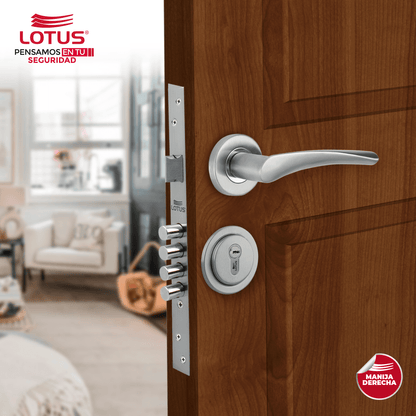 Kit cerradura 4 pines 2 golpes ss304 bocallave decorativo manija cagliari