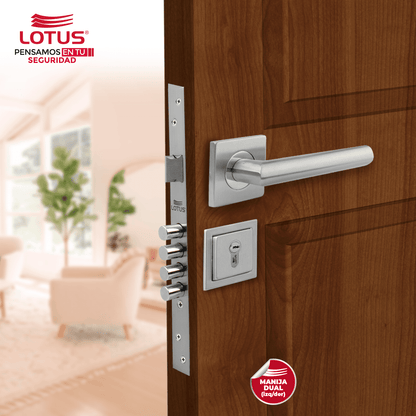 Kit cerradura 4 pines 2 golpes ss304 bocallave decorativo manija dubai sqr