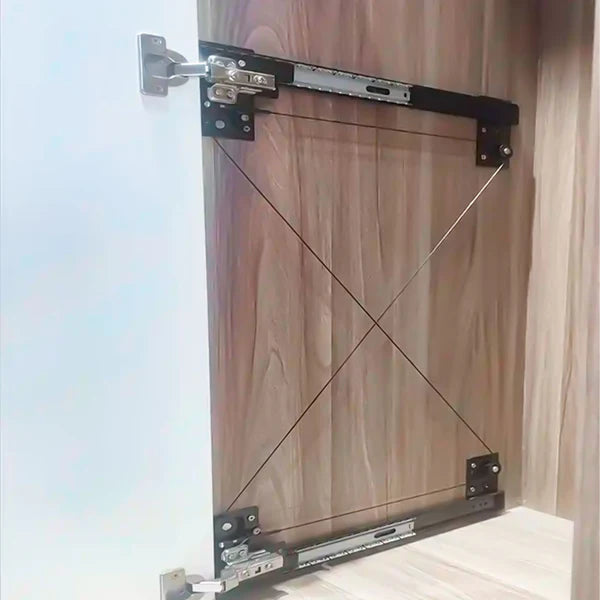 Sistema de correderas para puerta escamoteable